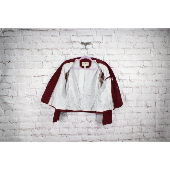 Vintage LL Bean Red Velvet Lined Long Sleeves Blazer Preppy Jacket 16 Pet - Picture 5 of 10